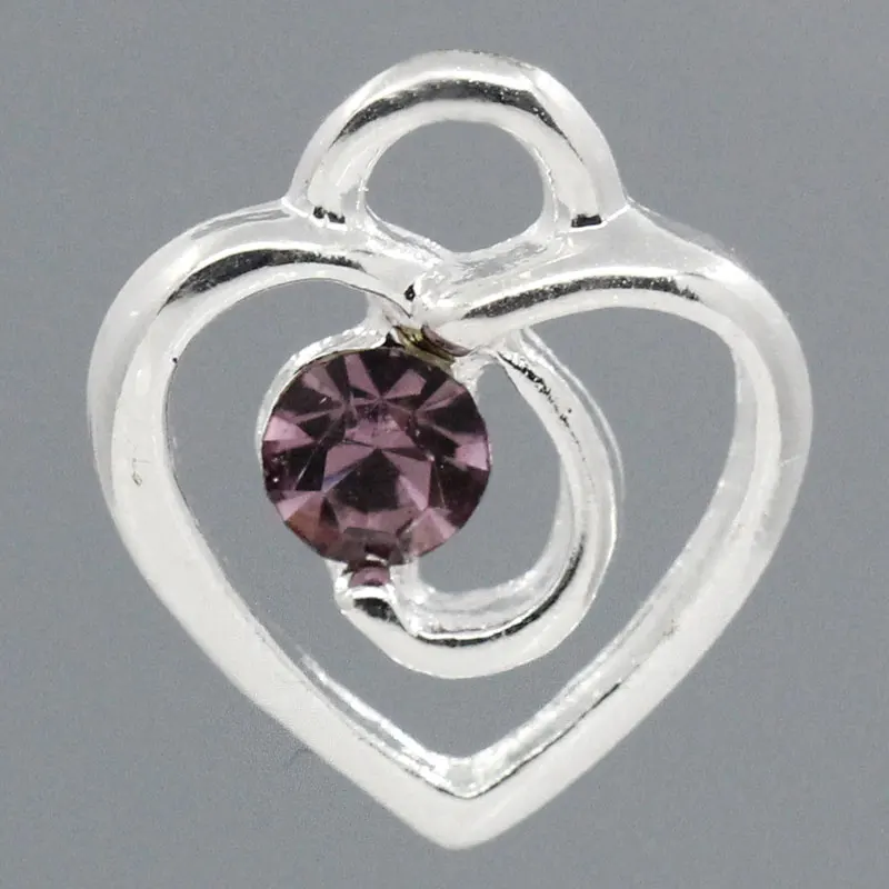 Lovely Charm Pendants Heart Silver Plated Purple Rhinestone Hollow 13x12mm,30PCs (B25546)
Lovely Charm Pendants Heart Silver Plated Purple Rhinestone Hollow 13x12mm,30PCs (B25546)