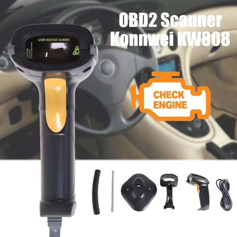 Portable USB Laser Barcode Scanner Automatic Sensing Bar Code OBD2 Scan Reader with Stand Holder Handheld for Home or Office Use
Portable USB Laser Barcode Scanner Automatic Sensing Bar Code OBD2 Scan Reader with Stand Holder Handheld for Home or Office Use