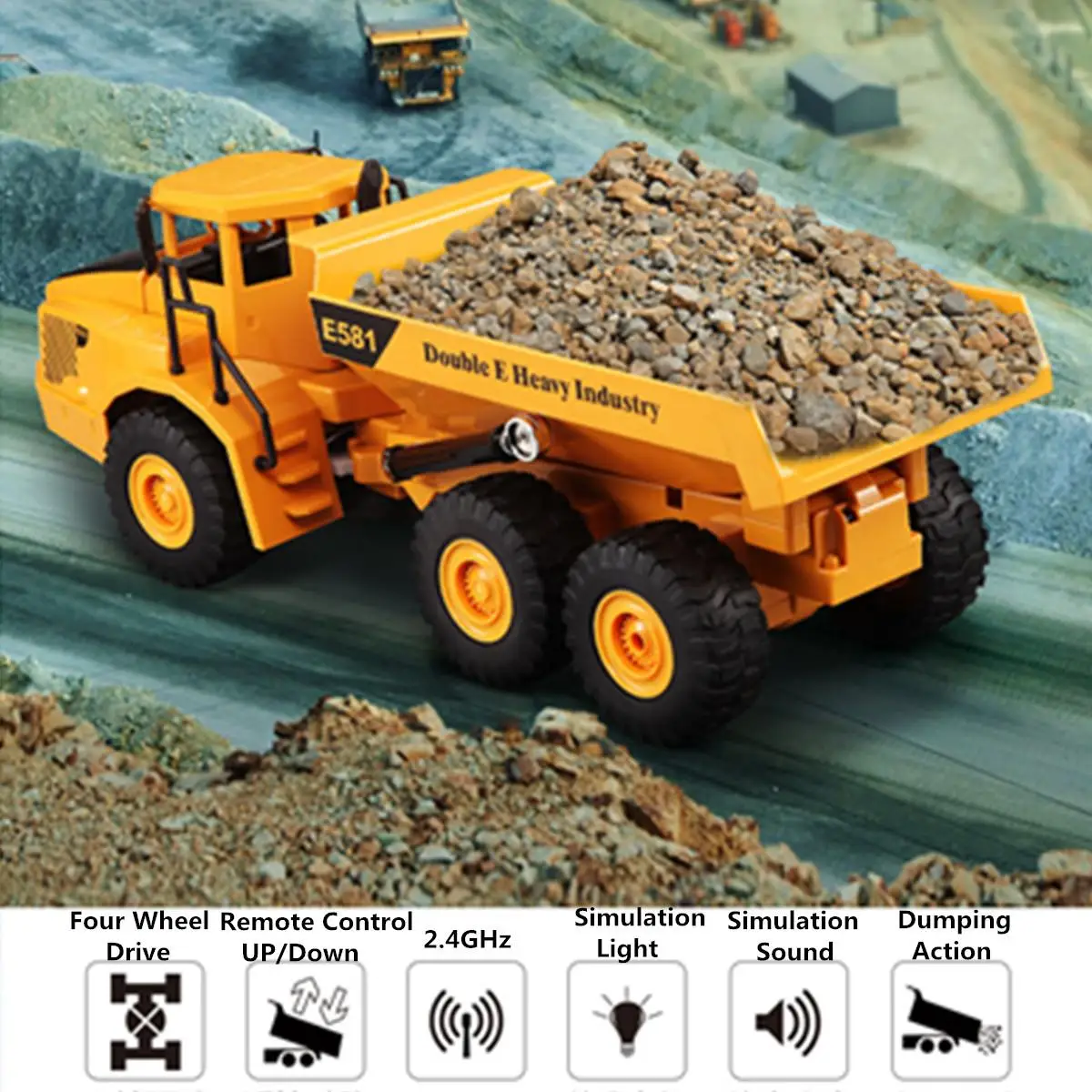 ABS Plastic Electric Engineering Truck Model 2.4Ghz Channel RC Truck Remote Control Dump Truck Full Function Toy for Kids Boys
ABS Plastic Electric Engineering Truck Model 2.4Ghz Channel RC Truck Remote Control Dump Truck Full Function Toy for Kids Boys
