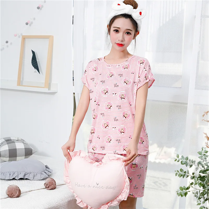 2019 Pajamas Set For Women Girls Summer Pyjamas Suit Short Sleeve Pullover Tops Loose Shorts Cute Cartoon Female Sleepwear
2019 Pajamas Set For Women Girls Summer Pyjamas Suit Short Sleeve Pullover Tops Loose Shorts Cute Cartoon Female Sleepwear