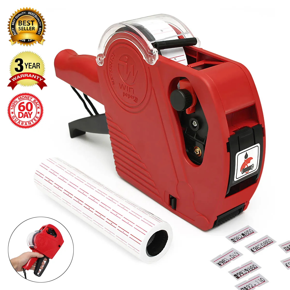 MX-5500 EOS 8 Digits Price Tag Guns with 5000Pcs labels and 1Pcs Ink Red And Blue Machine Bidder Labeller Sticker Random
MX-5500 EOS 8 Digits Price Tag Guns with 5000Pcs labels and 1Pcs Ink Red And Blue Machine Bidder Labeller Sticker Random