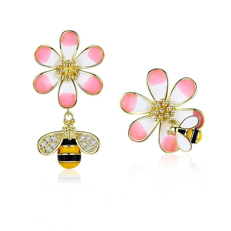 925 Silver Earrings For Women Enamel Flower With Bee Asymmetry Korea Earring For Girl Fresh Summer Silver Gift Bse069 Bamoer
925 Silver Earrings For Women Enamel Flower With Bee Asymmetry Korea Earring For Girl Fresh Summer Silver Gift Bse069 Bamoer