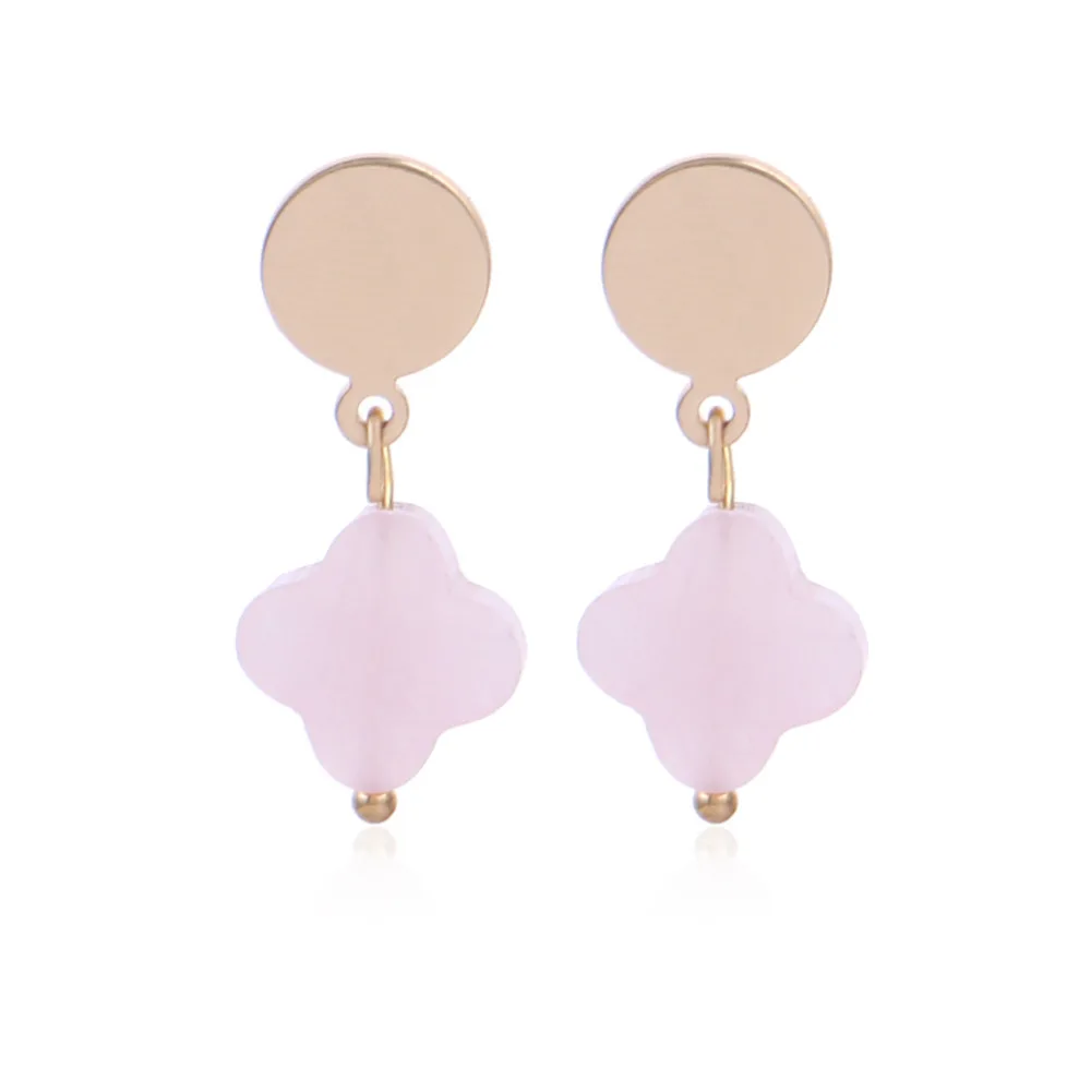 Badu Four Leaf Clover Stud Earrings for Girls Cute Lovely Pink Natural Stone Earring Studs Party Jewelry Gift for Women
Badu Four Leaf Clover Stud Earrings for Girls Cute Lovely Pink Natural Stone Earring Studs Party Jewelry Gift for Women