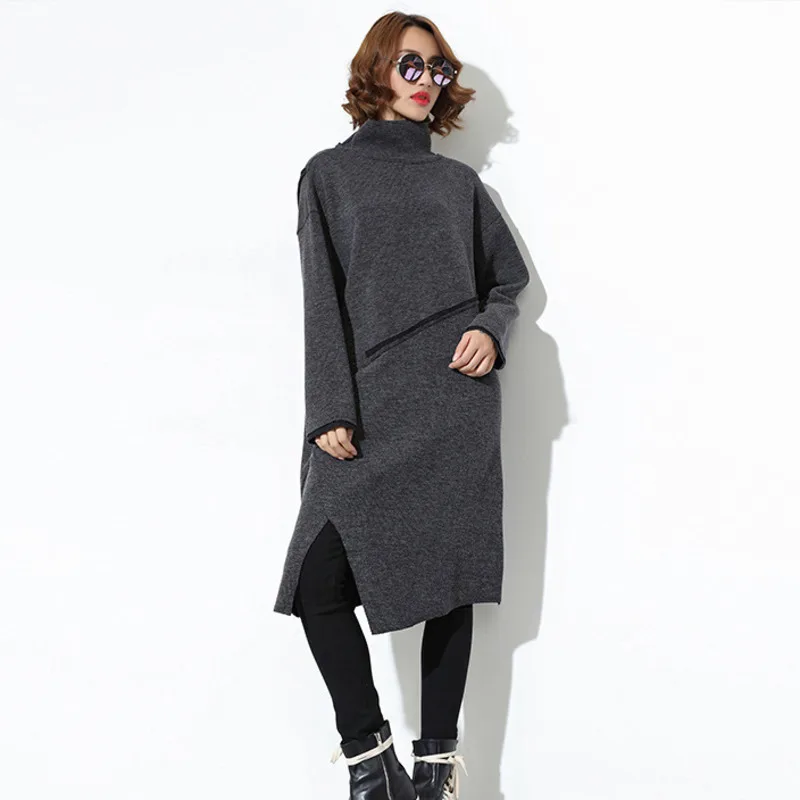 LANMREM 2018 Fashion Women Autumn Winter Clothes Patchwork Long Sleeve High Collar Pullover Knitting Sweater Female Dress TA495
LANMREM 2018 Fashion Women Autumn Winter Clothes Patchwork Long Sleeve High Collar Pullover Knitting Sweater Female Dress TA495