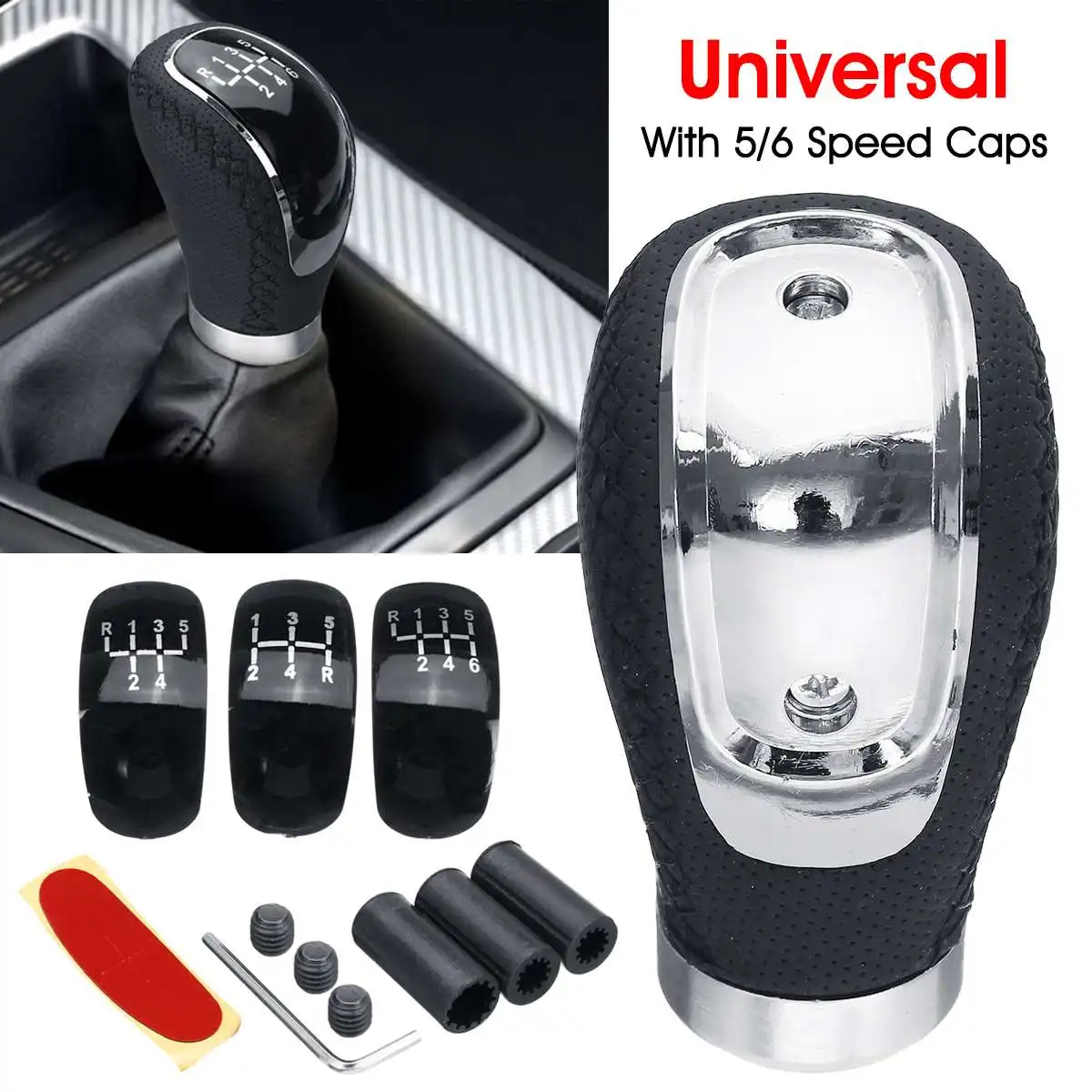 Universal Car PU Leather Gear Shift Knob Manual Transmission with Gear Knob Cap Cover 5/6 Speed Shifter Lever
Universal Car PU Leather Gear Shift Knob Manual Transmission with Gear Knob Cap Cover 5/6 Speed Shifter Lever