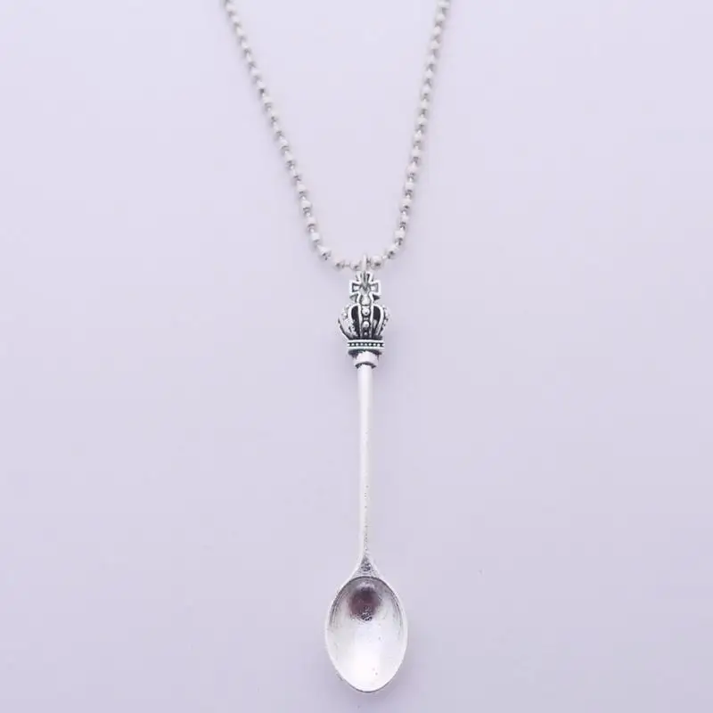 Fashion Women Girls Mini Tea Spoon Silver Plated Necklace Crown Spoon Pendant Neckchain
Fashion Women Girls Mini Tea Spoon Silver Plated Necklace Crown Spoon Pendant Neckchain