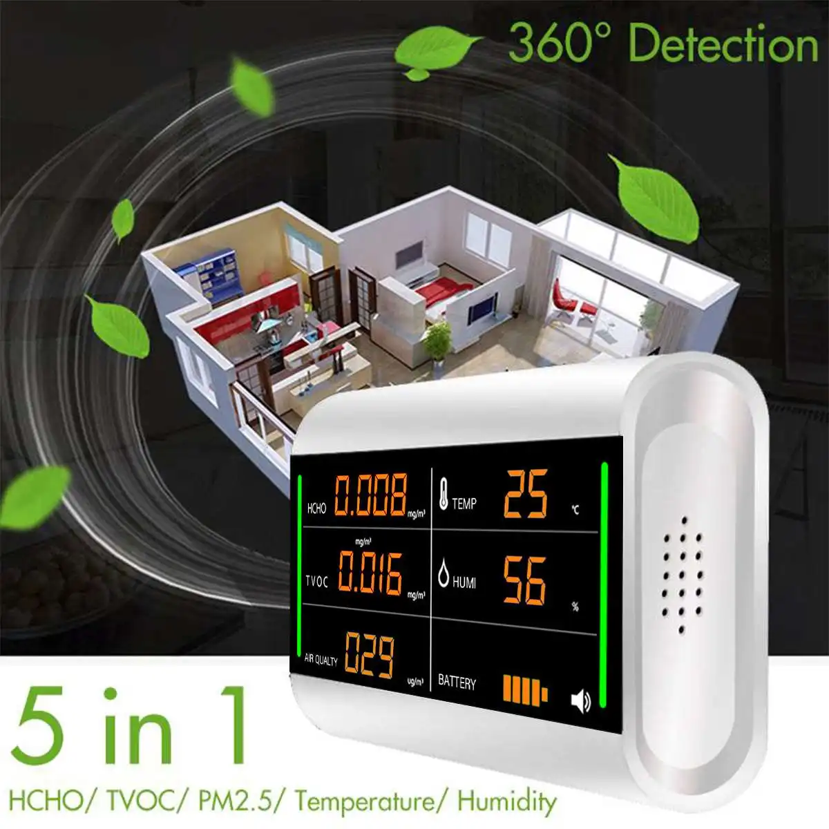 Home Air Quality Monitor Gas Detector Formaldehyde Tester Digital Screen USB TVOC HCHO Benzene/Dust/Temperature/Humidity Meter
Home Air Quality Monitor Gas Detector Formaldehyde Tester Digital Screen USB TVOC HCHO Benzene/Dust/Temperature/Humidity Meter