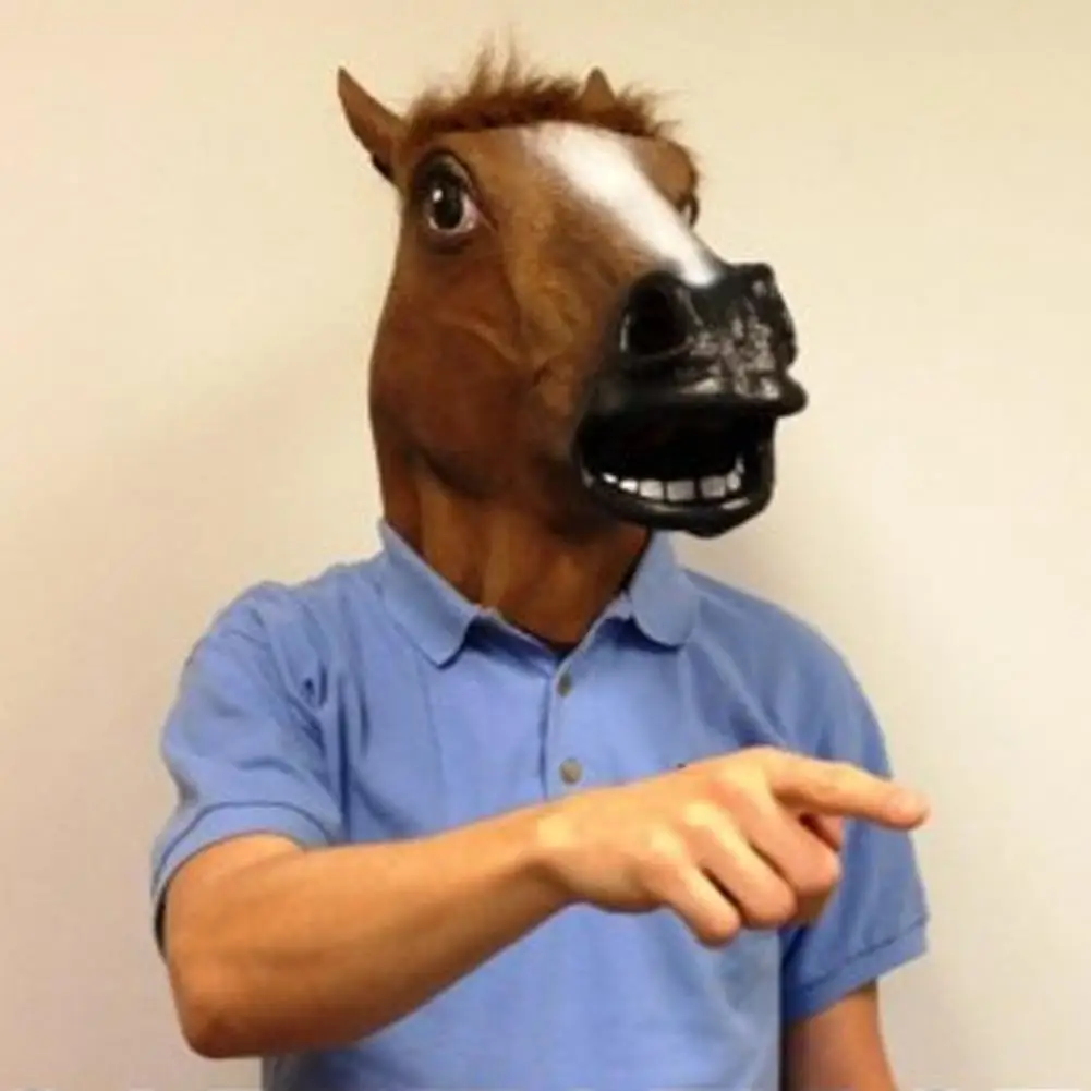 

Horse Head Mask Latex Animal Mask Cosplay Props For Masquerade Party Halloween Easter Party Funny Headgear Decorative Items