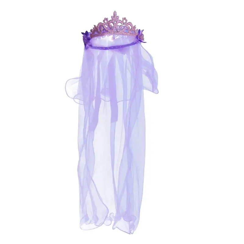 Delicate Flower Girl Veils Crown Two Layers White Wedding Communion Hair Wreath Headdress (Purple)
Delicate Flower Girl Veils Crown Two Layers White Wedding Communion Hair Wreath Headdress (Purple)