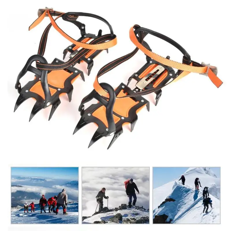 12 Studs Winter Ice Climbing Shoe Grippers Anti-Skid Crampons Manganese Steel Snow Cleats Overshoes Climbing Accessories
12 Studs Winter Ice Climbing Shoe Grippers Anti-Skid Crampons Manganese Steel Snow Cleats Overshoes Climbing Accessories