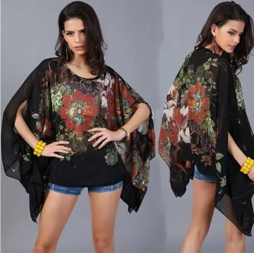 Summer Women Casual Blouses HOT Women Summer O-Neck Batwing Sleeve Loose Blouse Casual Chiffon Print Loose Tops
Summer Women Casual Blouses HOT Women Summer O-Neck Batwing Sleeve Loose Blouse Casual Chiffon Print Loose Tops