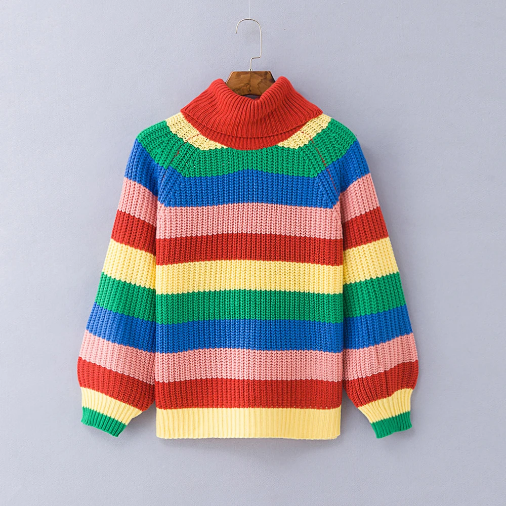 Autumn Winter Rainbow Turtleneck Sweaters Striped Oversized Pullover Ugly Christmas Sweater Jumper Casual Knitted Sweater
Autumn Winter Rainbow Turtleneck Sweaters Striped Oversized Pullover Ugly Christmas Sweater Jumper Casual Knitted Sweater
