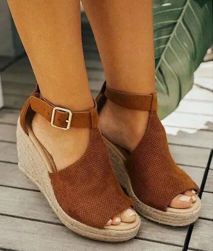 Woman Chic Espadrille Wedges Adjustable Buckle Sandals Spring Platform Shoe in Ankle Buckle Strap Patchwork Size 35-43
Woman Chic Espadrille Wedges Adjustable Buckle Sandals Spring Platform Shoe in Ankle Buckle Strap Patchwork Size 35-43