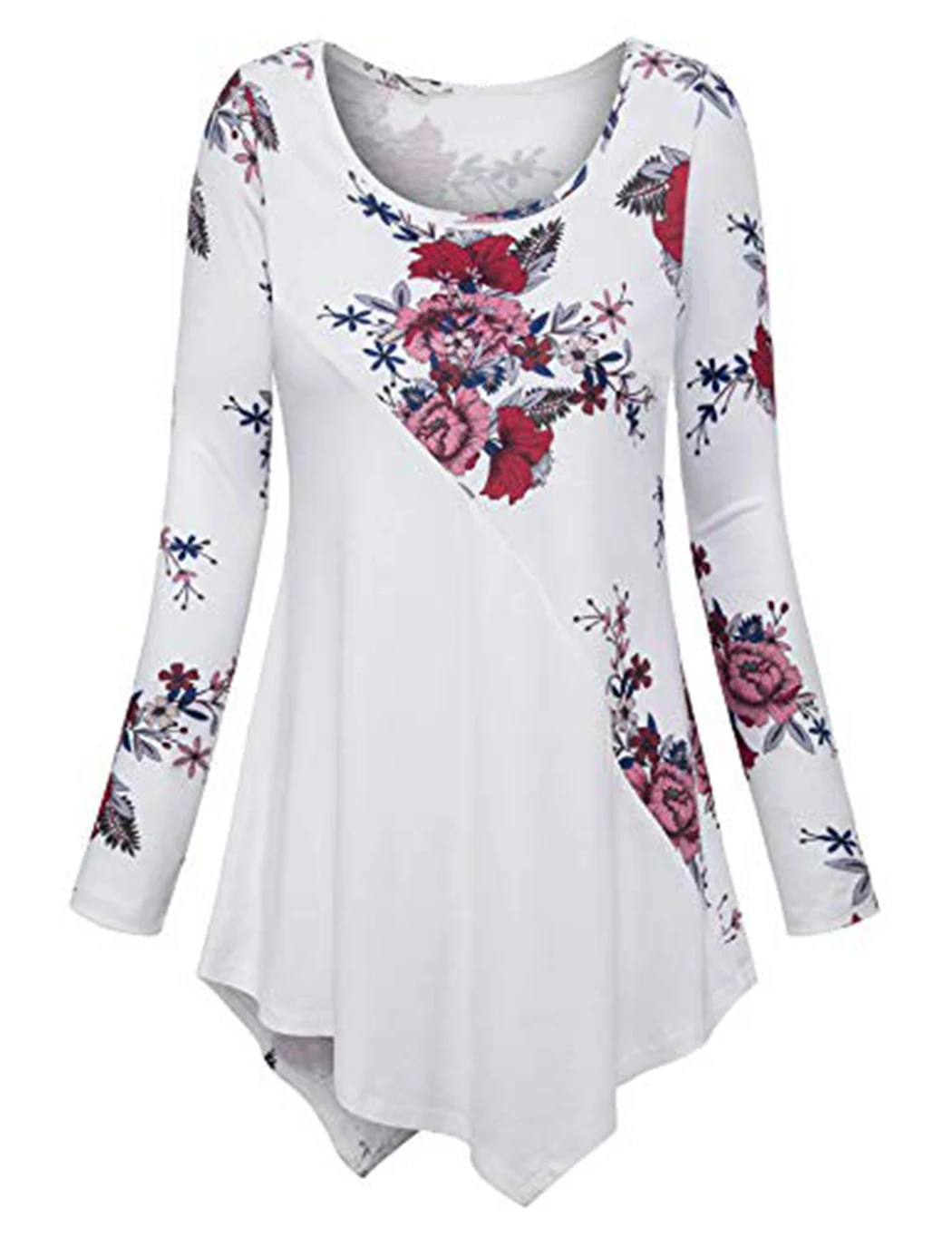Plus Size 5XL Women T Shirt Floral Print O-Neck Summer Top Long Sleeve T-Shirt Casual Irregular Hem Loose Tshirt Tee Shirt Femme
Plus Size 5XL Women T Shirt Floral Print O-Neck Summer Top Long Sleeve T-Shirt Casual Irregular Hem Loose Tshirt Tee Shirt Femme
