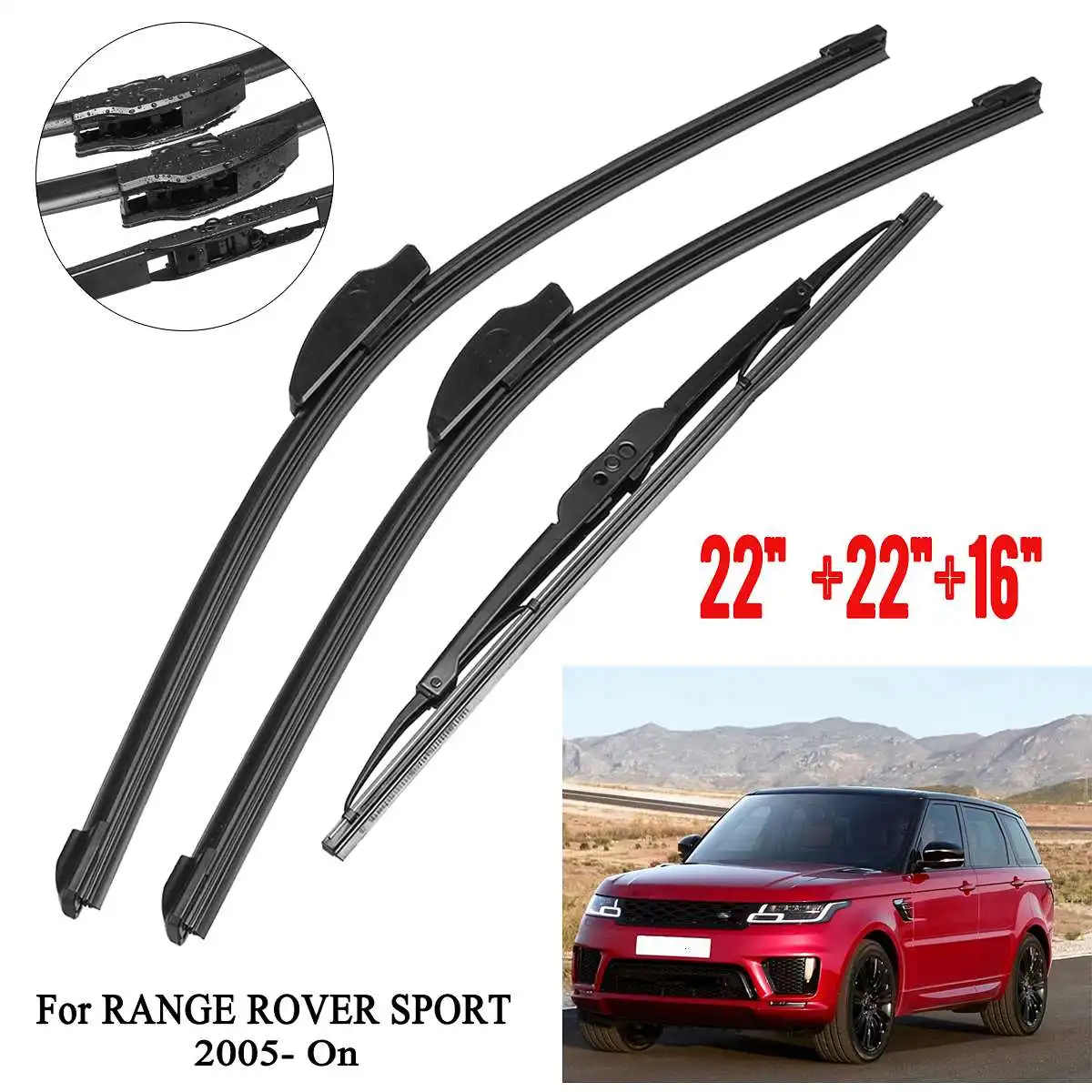 3Pcs Car Front & Rear Windscreen Window Windshield Wiper Blades Set For Range Rover Sport 2005- On LR018368 DKB500710
3Pcs Car Front & Rear Windscreen Window Windshield Wiper Blades Set For Range Rover Sport 2005- On LR018368 DKB500710