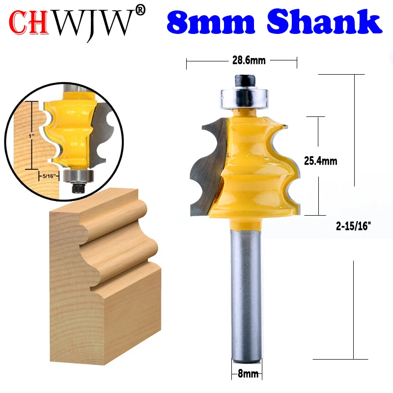 CHWJW 1PC 8mm Shank Architectural Molding Router Bit Line knife Woodworking cutter Tenon Cutter for Woodworking Tools -16139_8
CHWJW 1PC 8mm Shank Architectural Molding Router Bit Line knife Woodworking cutter Tenon Cutter for Woodworking Tools -16139_8