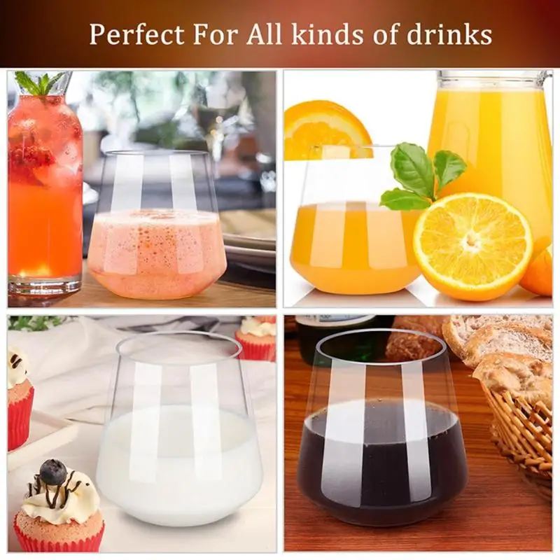 4pcs Unbreakable Plastic Wine Glass Tumbler Fruit Juice Wine Cup Shatterproof PCTG Red Wine Glasses Cups Reusable Transparent
4pcs Unbreakable Plastic Wine Glass Tumbler Fruit Juice Wine Cup Shatterproof PCTG Red Wine Glasses Cups Reusable Transparent