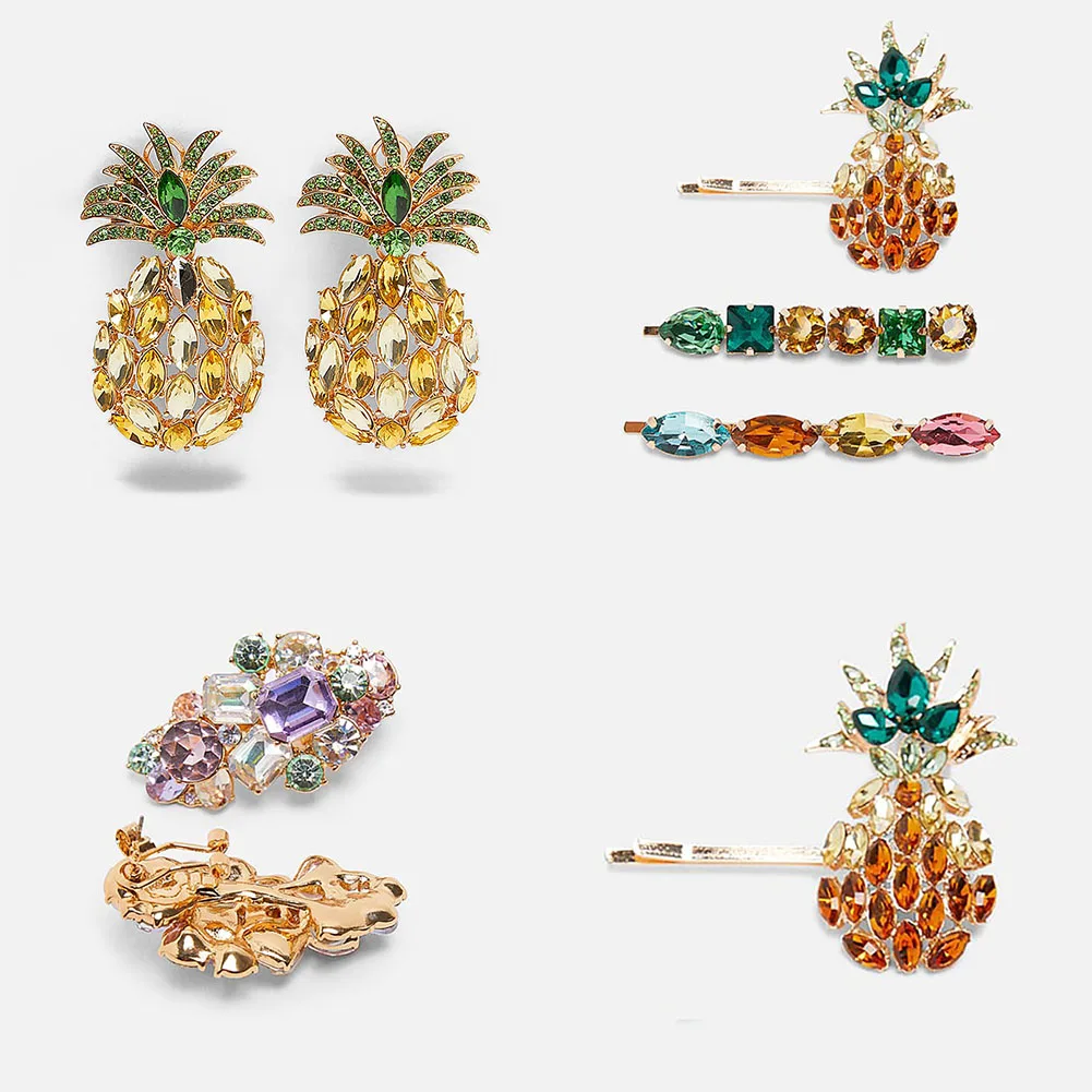 JUST FEEL 2019 New ZA Cute Fruit Pineapple Hair Clip Pins Women Girls Baby Crystal Barrettes Fashion Jewelry Accessories Wedding
JUST FEEL 2019 New ZA Cute Fruit Pineapple Hair Clip Pins Women Girls Baby Crystal Barrettes Fashion Jewelry Accessories Wedding