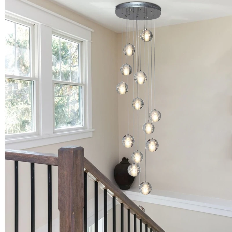 Modernl Crystal Chandelier LED Hanging Lighting Large Big Glass bubble crystal Chandeliers Luxury Stair Cristal Chandelier Lamp
Modernl Crystal Chandelier LED Hanging Lighting Large Big Glass bubble crystal Chandeliers Luxury Stair Cristal Chandelier Lamp