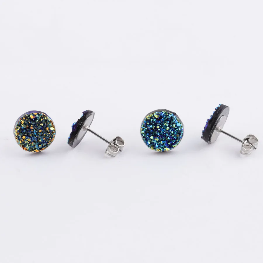 12mm Druzy Drusy Earrings Glittery Resin Cabochon Stainless Steel Stud Earrings for Women Jewelry Gift
12mm Druzy Drusy Earrings Glittery Resin Cabochon Stainless Steel Stud Earrings for Women Jewelry Gift