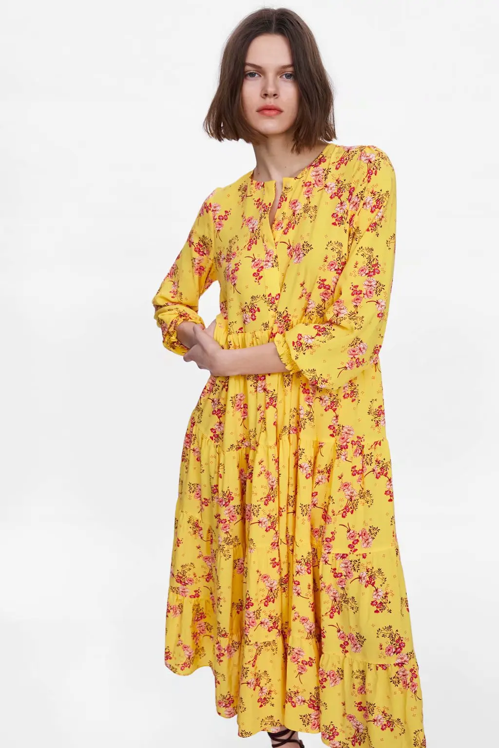 Floral Long V Neck Bohemian Maxi Dresses for Women Loose Mid-Calf Empire Summer Beach Dresses Lantern Print Spring Vestidos
Floral Long V Neck Bohemian Maxi Dresses for Women Loose Mid-Calf Empire Summer Beach Dresses Lantern Print Spring Vestidos
