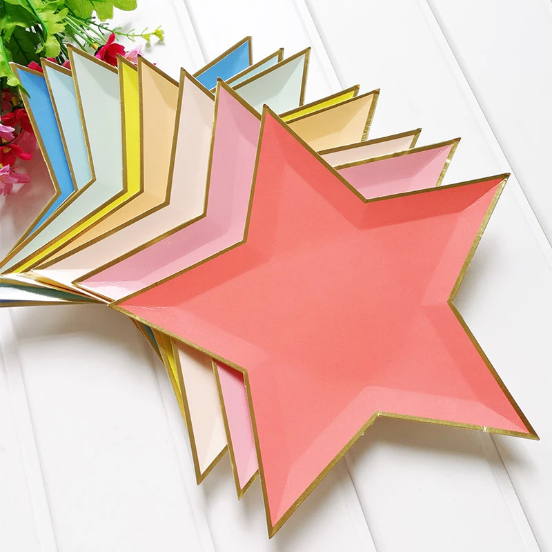 8pcs/set Gold Foil Star Paper Plates Party Decoration Disposable Tableware Paper Plate for Dinner Cakes Party Supplies
8pcs/set Gold Foil Star Paper Plates Party Decoration Disposable Tableware Paper Plate for Dinner Cakes Party Supplies