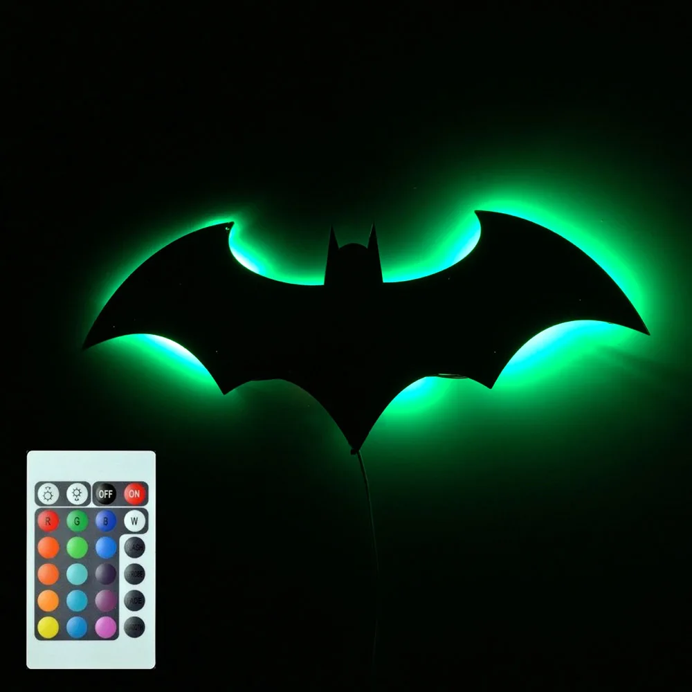 Фото Красочный 3D светодиодный Бэтмен пульт дистанционного управления Ночной
