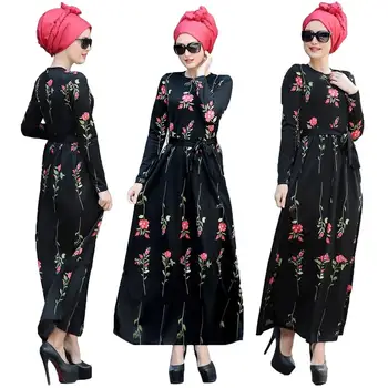 Black Muslim Flower Rose Print Maxi Dress Abaya Islamic Casual Clothing Oman Turkish Robe Gown Long Sleeve Ramadan Arab Jilbab
Black Muslim Flower Rose Print Maxi Dress Abaya Islamic Casual Clothing Oman Turkish Robe Gown Long Sleeve Ramadan Arab Jilbab