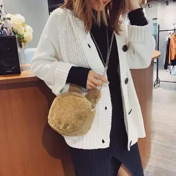 Plush Rabbit Ear Messenger Handbag for Women Casual Chain Crossbody Phone Bag Cute Winter Shoulder Bags bolsa feminina
Plush Rabbit Ear Messenger Handbag for Women Casual Chain Crossbody Phone Bag Cute Winter Shoulder Bags bolsa feminina
