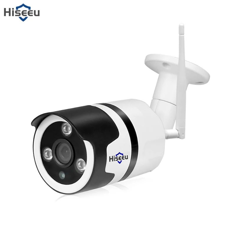 Hiseeu wifi outdoor 2.0MP IP camera 1080P waterproof wireless security camera metal two way audio TF card record P2P bullet
