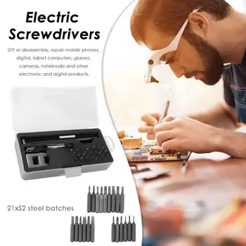 Mini Electric Screwdriver Rechargeable Cordless Power Screw Driver Drill Bits Batches Repair Tool Kit for Mobile Phone
Mini Electric Screwdriver Rechargeable Cordless Power Screw Driver Drill Bits Batches Repair Tool Kit for Mobile Phone