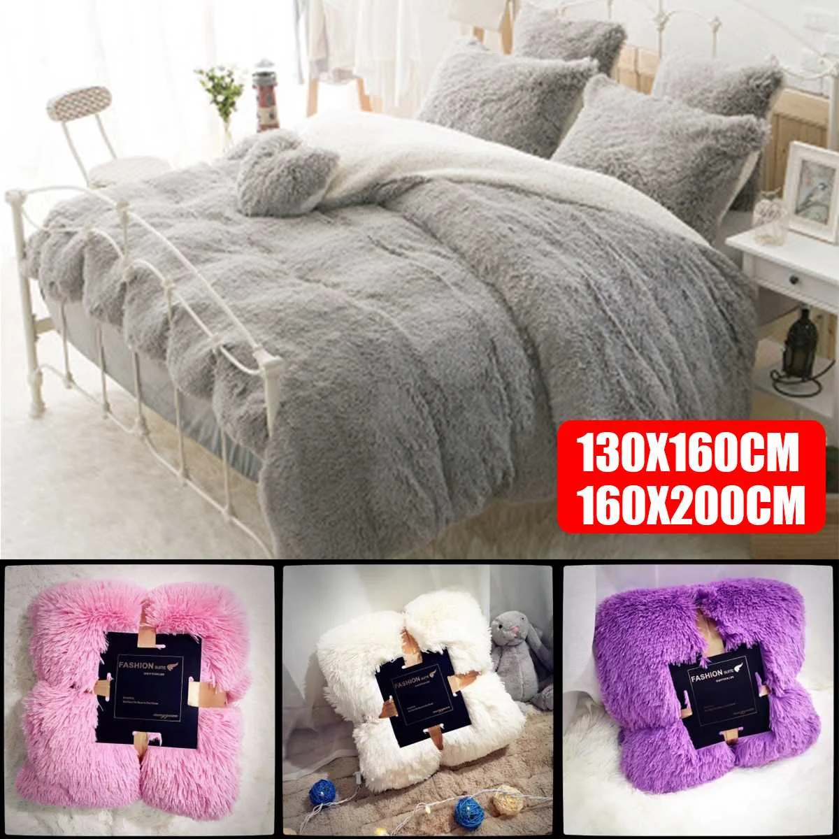Soft Blanket for Bed Warm Long Shaggy Fluffy Throw Double Plush Blankets for Bed Sofa Car Kids Child Winter Warmer Lamb Blankets
Soft Blanket for Bed Warm Long Shaggy Fluffy Throw Double Plush Blankets for Bed Sofa Car Kids Child Winter Warmer Lamb Blankets