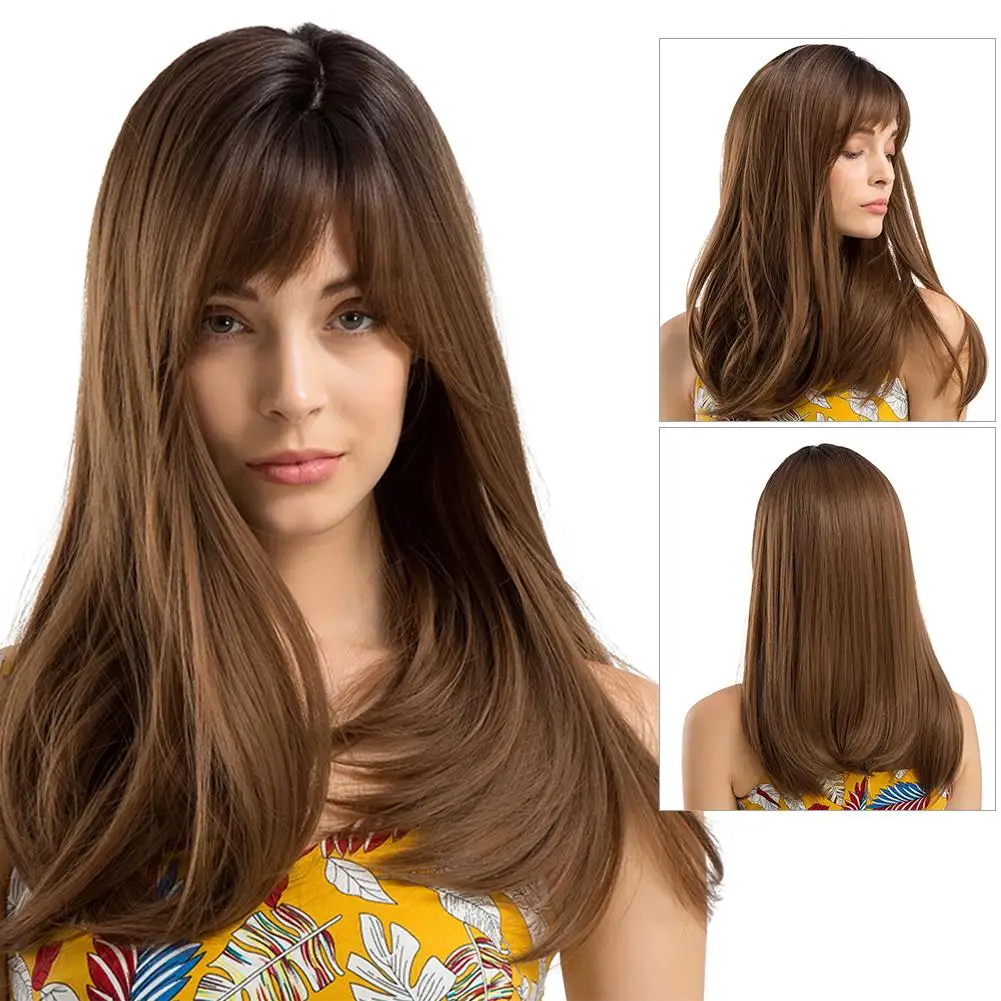 Element 18" Long Synthetic Wig With Bangs Dark Root Ombre Color High Density Natural Headline Heat Resistant Hair Wigs For Women
Element 18" Long Synthetic Wig With Bangs Dark Root Ombre Color High Density Natural Headline Heat Resistant Hair Wigs For Women