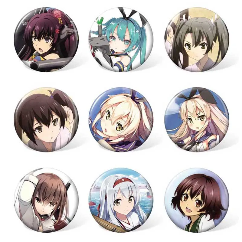 9 pcs/lot Anime Kantai Collection Badges Toys Brooch Model Pins for gifts Size 58MM
9 pcs/lot Anime Kantai Collection Badges Toys Brooch Model Pins for gifts Size 58MM