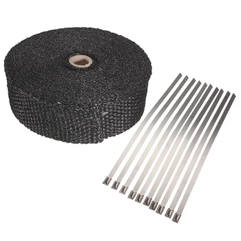 10m Black Motorcycle Exhaust Header Wrap Insulator Turbo Pipe High Heat Tape w/ 10 Strips Virgin Glass Fiber
10m Black Motorcycle Exhaust Header Wrap Insulator Turbo Pipe High Heat Tape w/ 10 Strips Virgin Glass Fiber