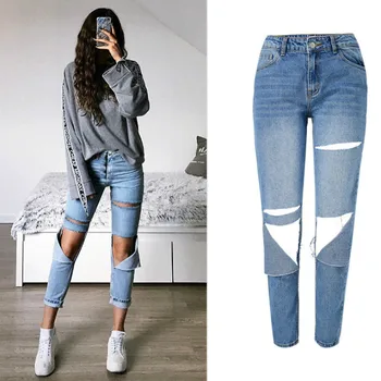 High Waist Straight Jeans Women Streetwear Distressed Hollow Out Hole Ripped Jeans Loose Blue Vaqueros Mujer Grande Taille Femme
High Waist Straight Jeans Women Streetwear Distressed Hollow Out Hole Ripped Jeans Loose Blue Vaqueros Mujer Grande Taille Femme