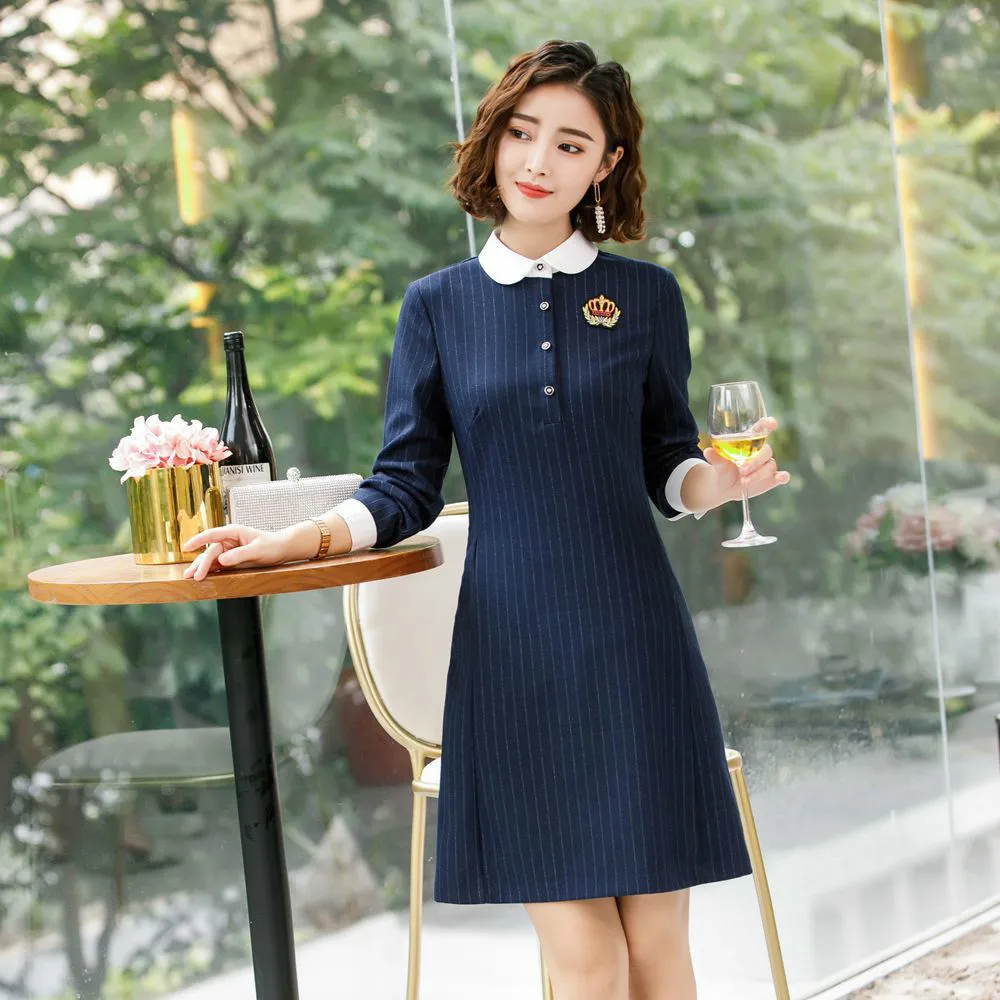2019 The Autumn. Fashion A Doll Lead Stripe Work Clothes Jewelry Store Teacher White Collar Ol Occupation Dress
2019 The Autumn. Fashion A Doll Lead Stripe Work Clothes Jewelry Store Teacher White Collar Ol Occupation Dress