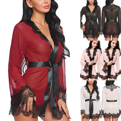 Womens Sexy Lace Floral Dress Babydoll Lingerie Nightwear Sleepwear Bath Robe
Womens Sexy Lace Floral Dress Babydoll Lingerie Nightwear Sleepwear Bath Robe