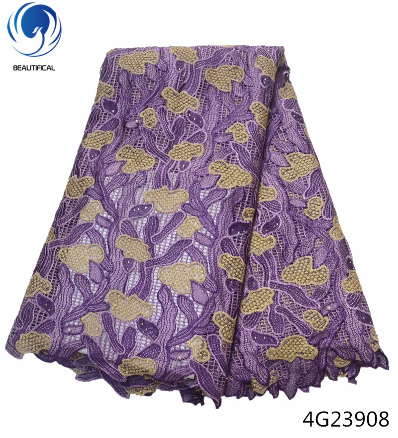 Beautifical nigeria guipure lace cord lace fabric guipure purple water soluble lace fabric african fabrics hot sale 5yards 4G239 
Beautifical nigeria guipure lace cord lace fabric guipure purple water soluble lace fabric african fabrics hot sale 5yards 4G239