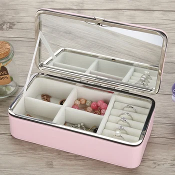 New Portable PU Leather Jewelry Box with a Mirror Ring Earrings Necklace Bracelet Travel Jewelry Organizer Storage Box Cases b
New Portable PU Leather Jewelry Box with a Mirror Ring Earrings Necklace Bracelet Travel Jewelry Organizer Storage Box Cases b
