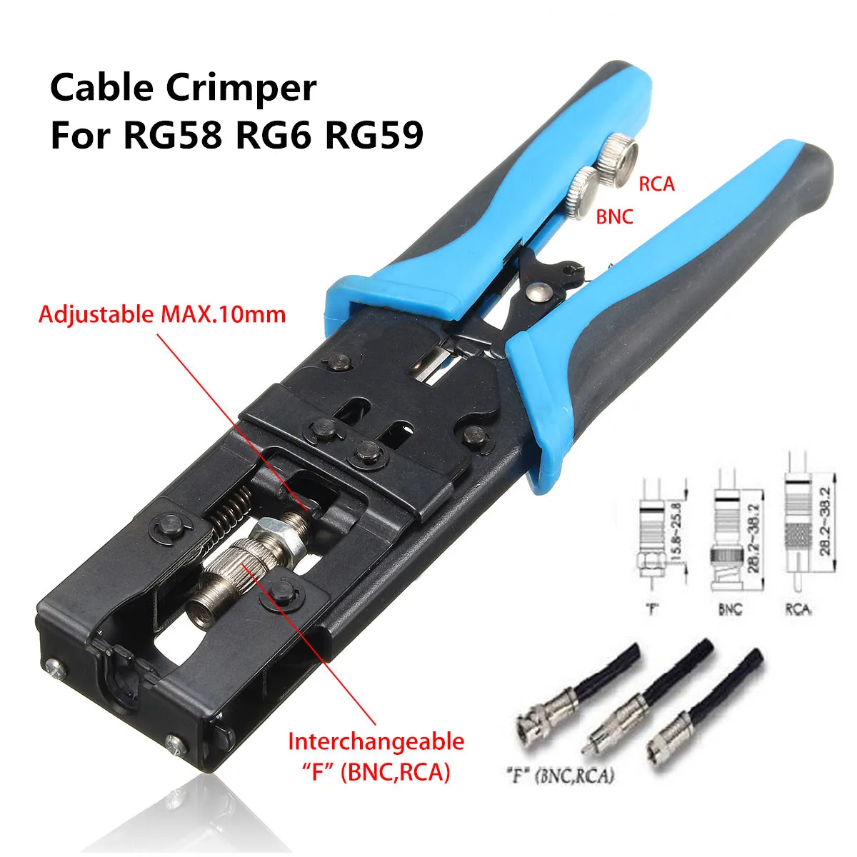 Profession Cable Crimper Networking Tool RG59/58/6 Coax Compression Crimping Connectors BNC/RCA/F Cable Pliers Wire Cutter Tools
Profession Cable Crimper Networking Tool RG59/58/6 Coax Compression Crimping Connectors BNC/RCA/F Cable Pliers Wire Cutter Tools