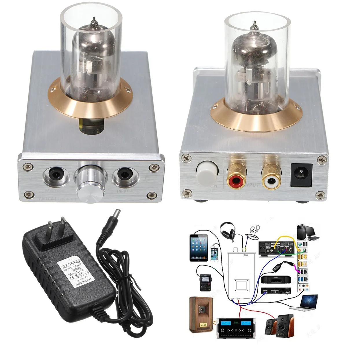 Headphone Amplifier DIY HIFI Fever Level Valve With LED lights Audio Tube For Computer MP4 Lossless Music Player
Headphone Amplifier DIY HIFI Fever Level Valve With LED lights Audio Tube For Computer MP4 Lossless Music Player