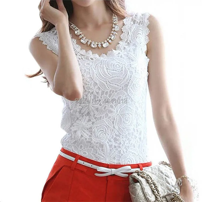 Sleeveless Lace Blouse 2019 Fashion O Neck Floral Embroidery Shirt Womens Tops And Blouses Elegant Ladies Office Shirts 3XL
Sleeveless Lace Blouse 2019 Fashion O Neck Floral Embroidery Shirt Womens Tops And Blouses Elegant Ladies Office Shirts 3XL