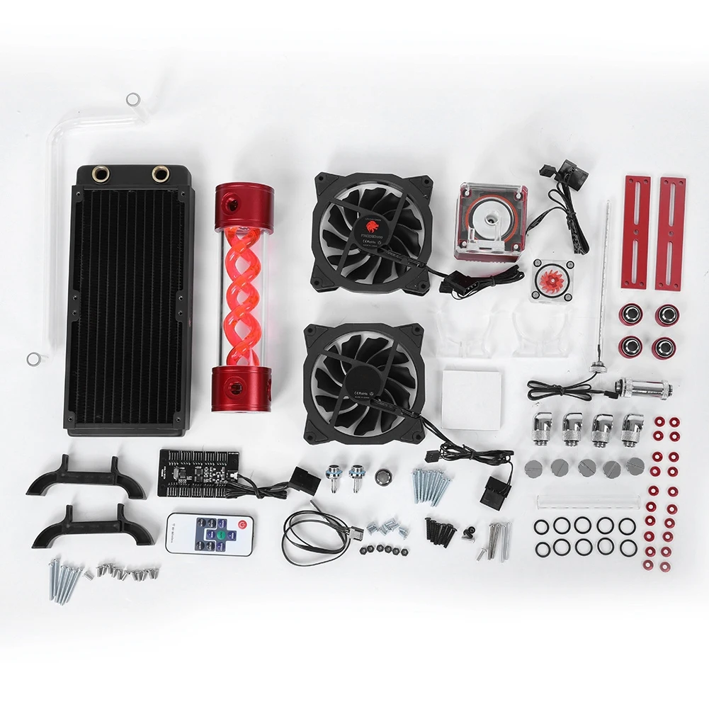 High Quality Water Cooling Kit Set Suit Computer Water Tank Pump Fan Remote Control for Laptop Computer PC Water Cooling Set
High Quality Water Cooling Kit Set Suit Computer Water Tank Pump Fan Remote Control for Laptop Computer PC Water Cooling Set
