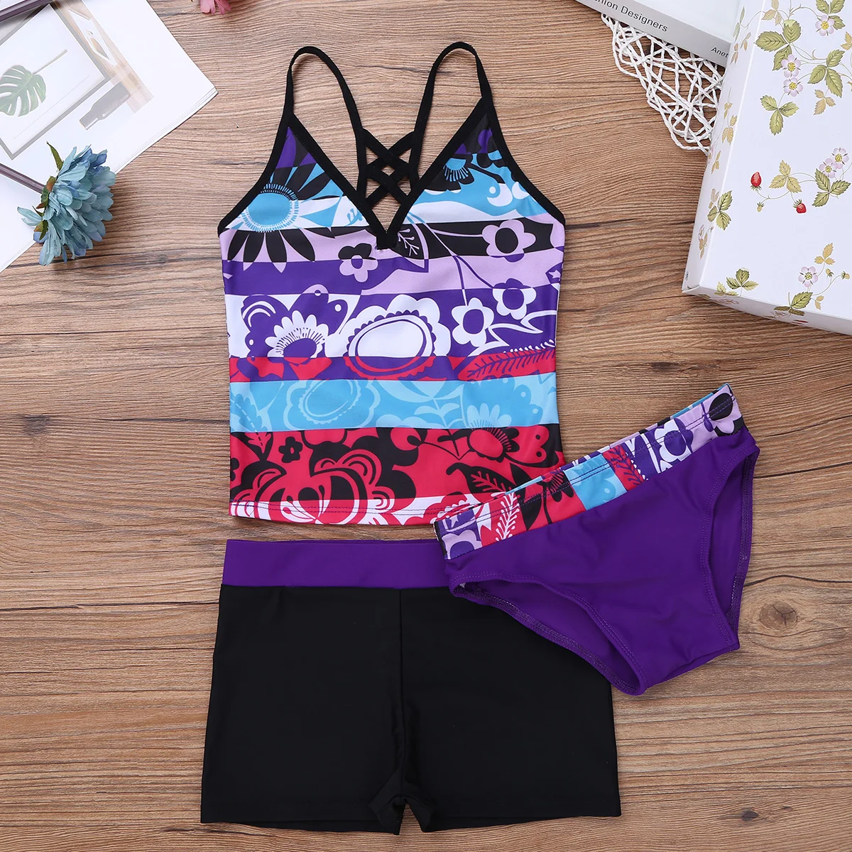 TiaoBug Kids Teens Floral Tankini Girls Spaghetti Straps Swim Tops with Bottoms Shorts Swimsuit Swimwear Bathing Suit Bikini Set
TiaoBug Kids Teens Floral Tankini Girls Spaghetti Straps Swim Tops with Bottoms Shorts Swimsuit Swimwear Bathing Suit Bikini Set