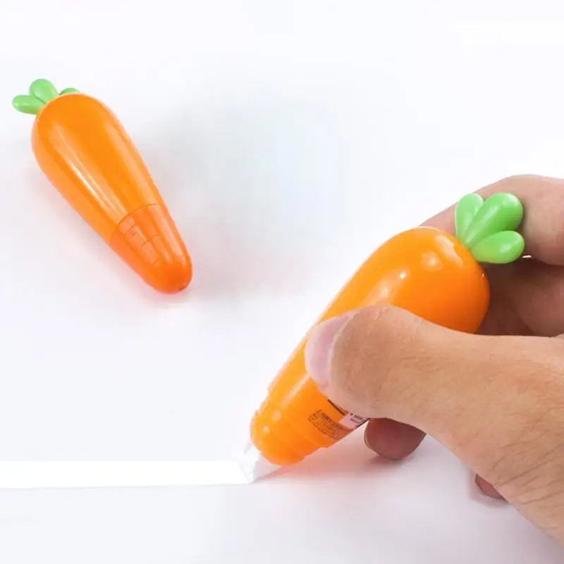 Portable mini Carrot shape plastic Stationery White Tape Student school office Supplies Correction Tape
Portable mini Carrot shape plastic Stationery White Tape Student school office Supplies Correction Tape