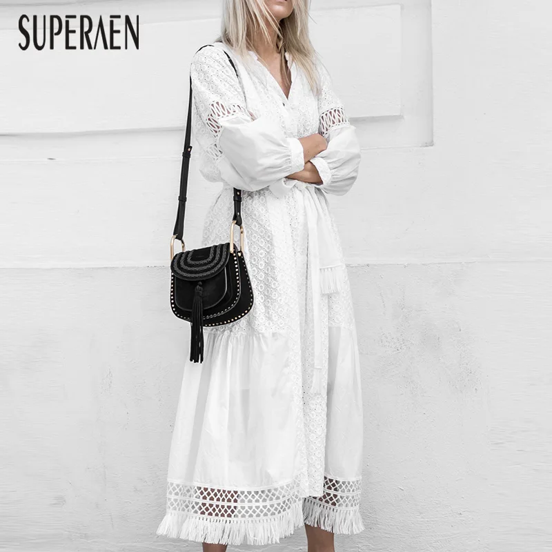 SuperAen Lace Beach Dress Women Solid Color Cotton Bohemia Dress Female Spring New 2019 Europe Women Clothing
SuperAen Lace Beach Dress Women Solid Color Cotton Bohemia Dress Female Spring New 2019 Europe Women Clothing