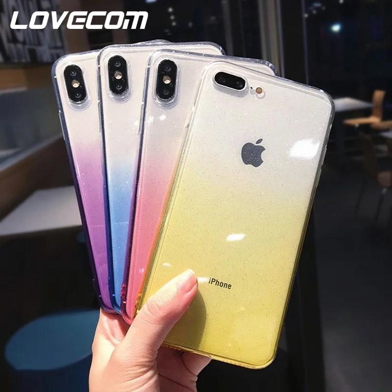 LOVECOM Gradient Color Glitter Powder For iPhone X XS Max XR 6 6S 7 8 Plus Transparent Soft TPU Phone Back Cover Case Gift
LOVECOM Gradient Color Glitter Powder For iPhone X XS Max XR 6 6S 7 8 Plus Transparent Soft TPU Phone Back Cover Case Gift