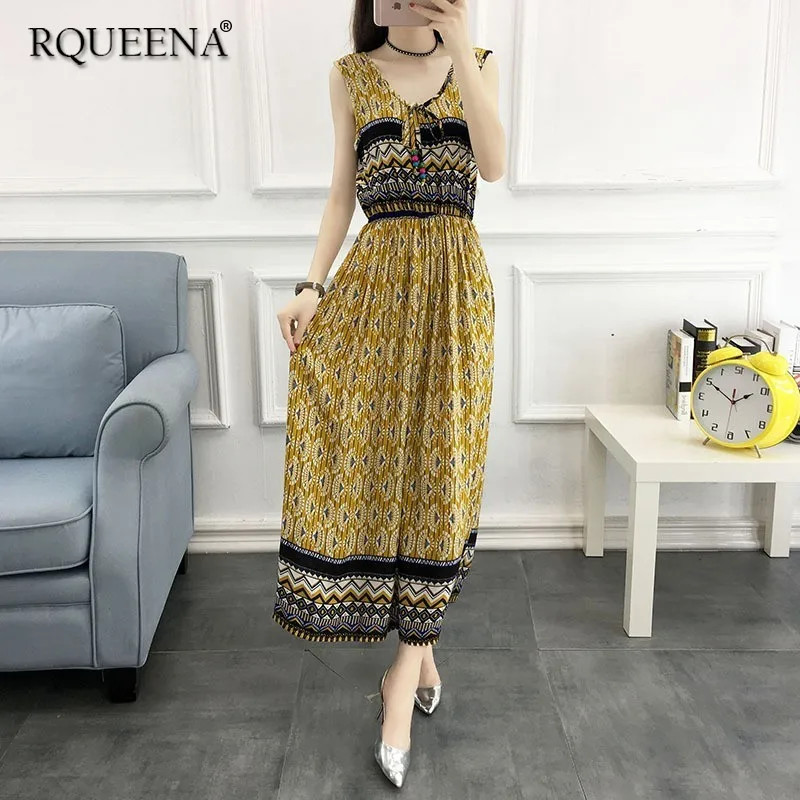 Rqueena Korean Style Women's Dresses Long Summer Bohemian Dress A-Line Cotton Tank Sleeveless Print Beach Dress For Women BD005
Rqueena Korean Style Women's Dresses Long Summer Bohemian Dress A-Line Cotton Tank Sleeveless Print Beach Dress For Women BD005