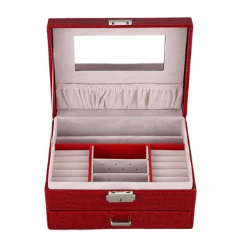 LUDA Crocodile Pattern Jewelry Box With Drawer Double Necklace Earrings Storage Box Cosmetic Box
LUDA Crocodile Pattern Jewelry Box With Drawer Double Necklace Earrings Storage Box Cosmetic Box